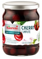 Raureni Cherry Compote No Sugar Added 520g